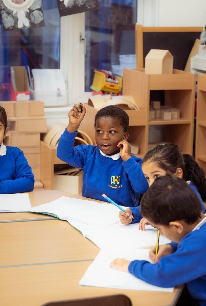 Children learning in class