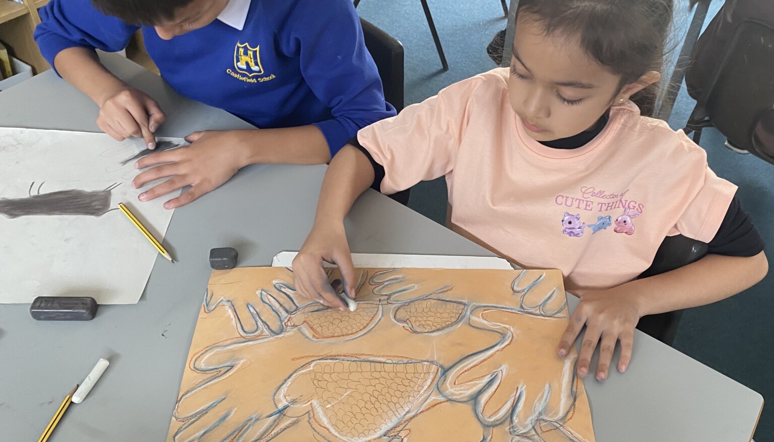 We created cave art pictures.
