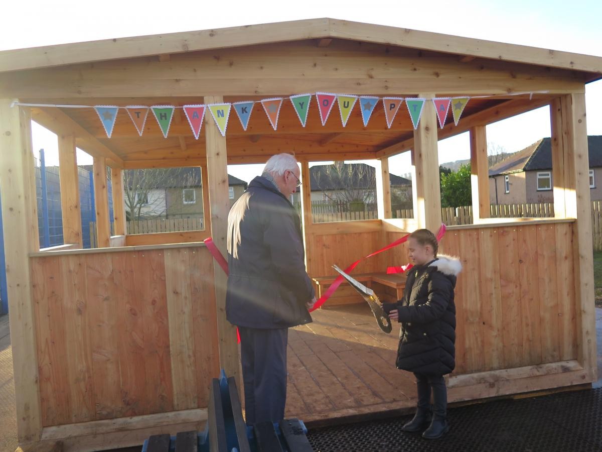 Mr Gore our Community Governor opening our new outdoor learning area with funds raised by the PTA! January 2020