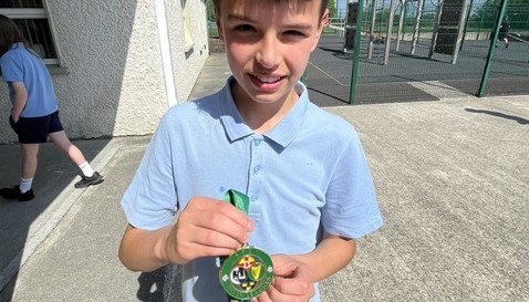 Congratulations to Lucas who scored a goal to help his team, BJD, win a CMUL u-12 All-Ireland medal at the weekend with a 4-2 win over Inishowen. A great achievement! 