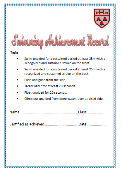 Swimming Certificate