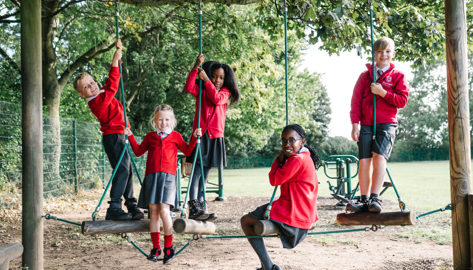 Children on the trim trail