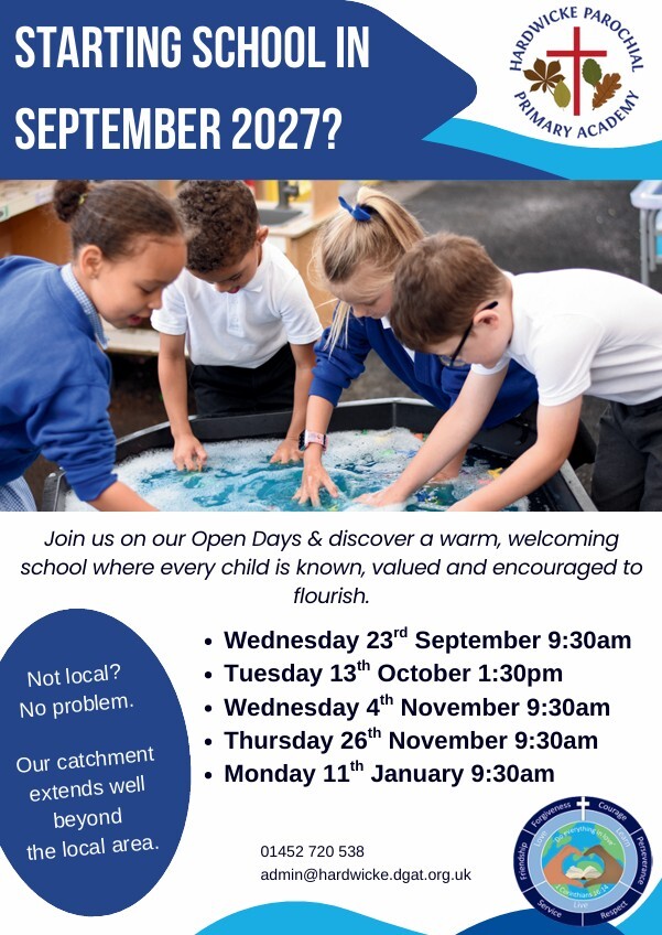 Reception intake 2027 - Open days