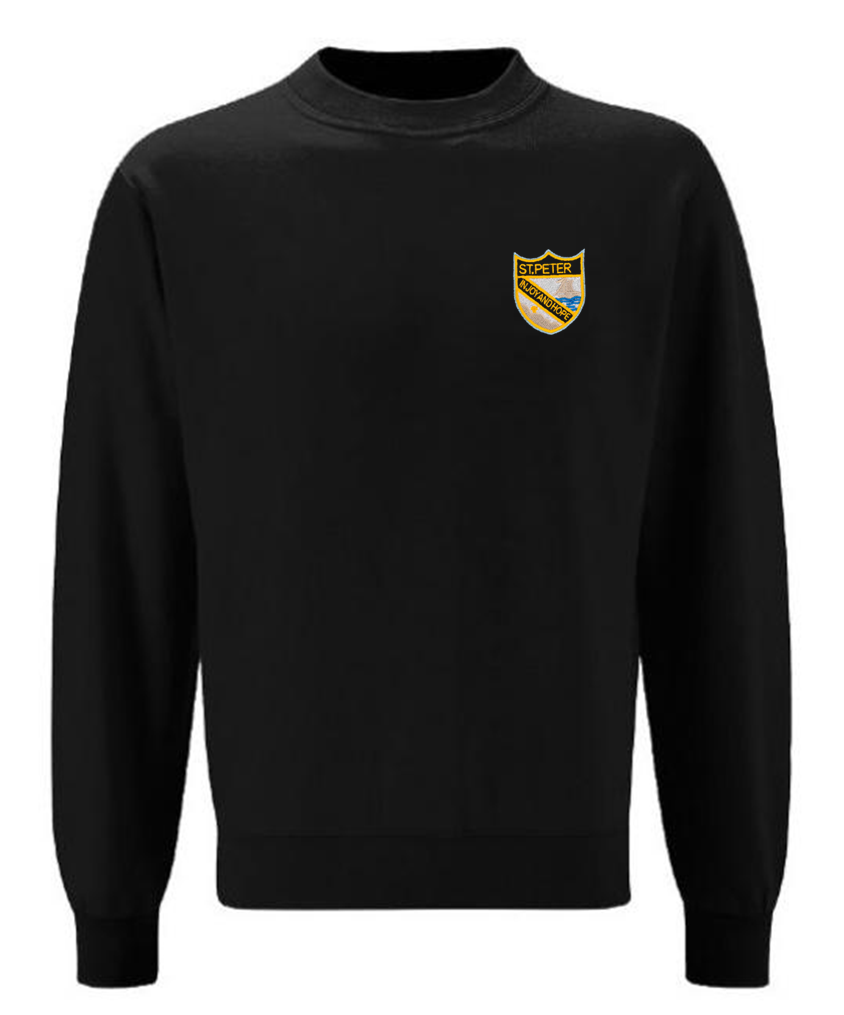 Black sweater with school badge