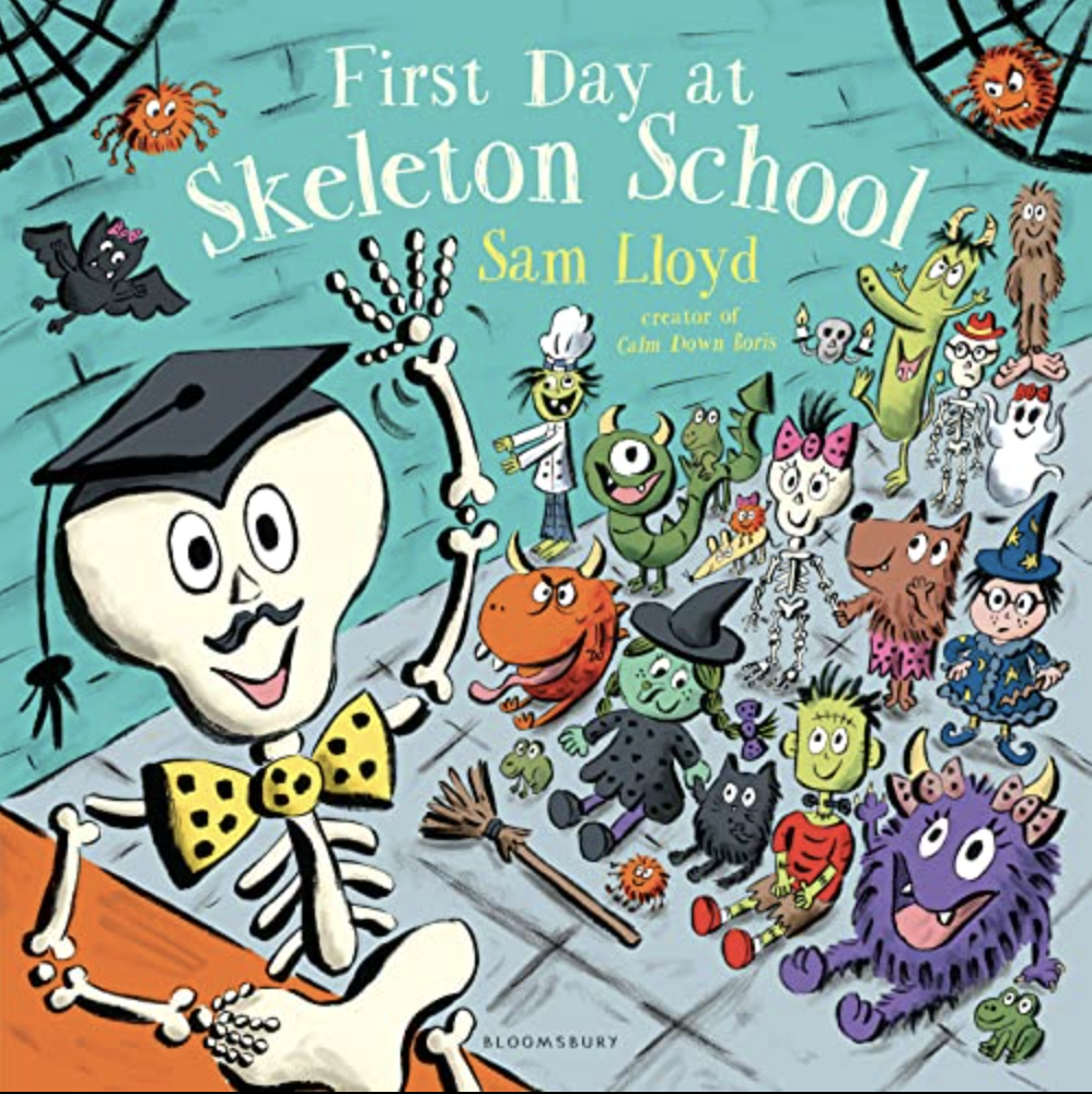 book cover first day at skeleton school 