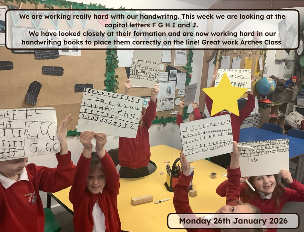 Beautiful handwriting in Arches Class
