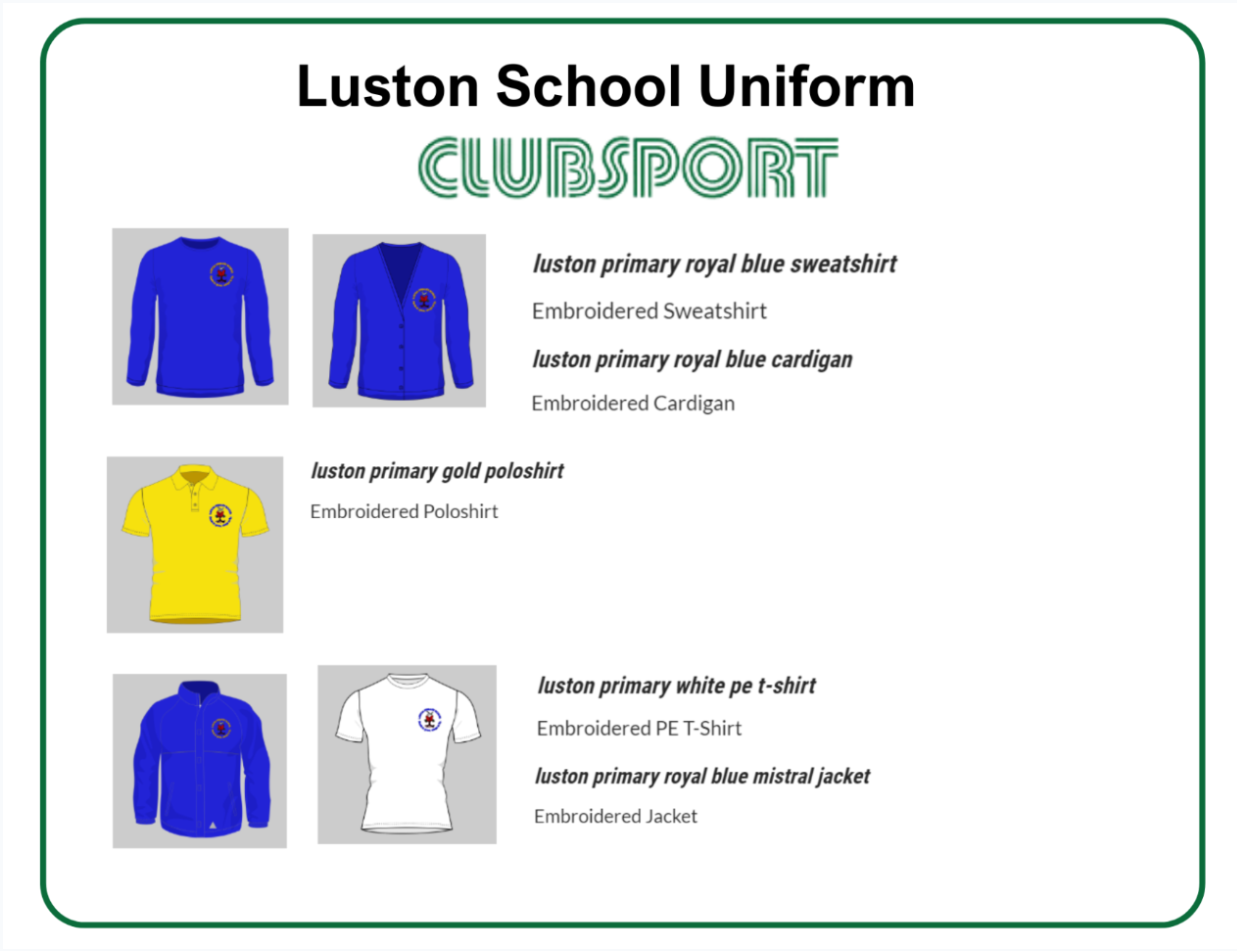 List of Luston School Uniform