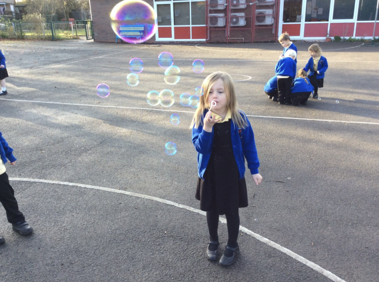 Pupil blowing bubbles