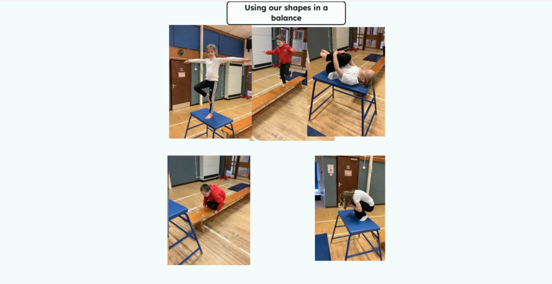 Making shapes in Gymnastics with Y1 and Y2