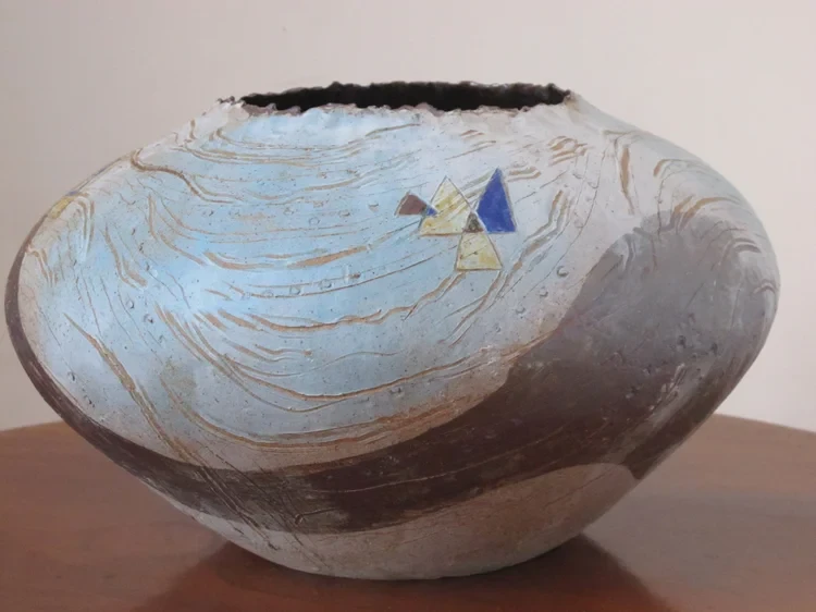 Fortune brings in some vessels that are not Steered. Large Stoneware Pot. 42 x 22cm Sonia Lewis. £220