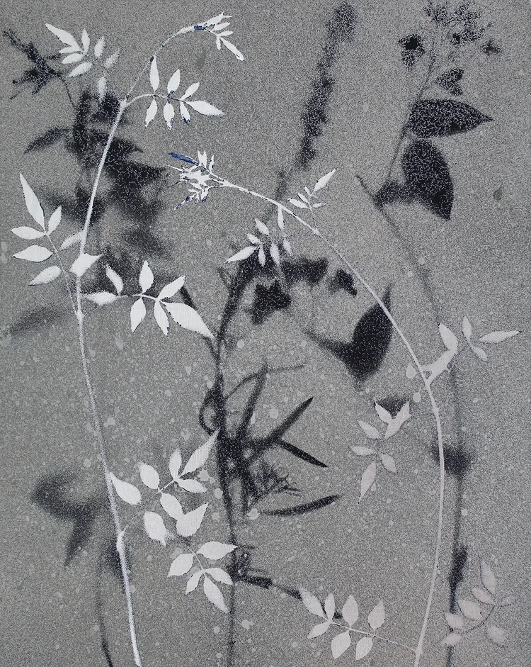 2020 Acrylic and silver leaf on panel, 23 × 28 cm Framed £545