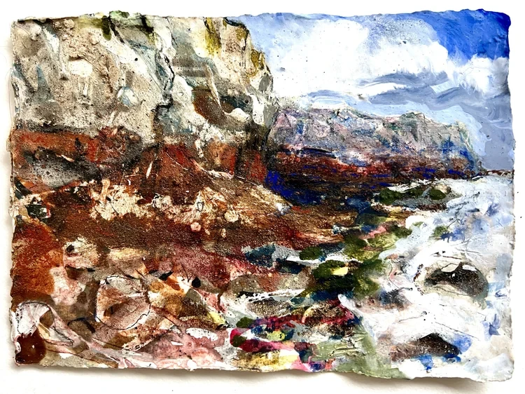  True Gesso, Gouache, Pastels with Site Earth on Handmade Cotton Rag Paper. 38 x 32cm £510
