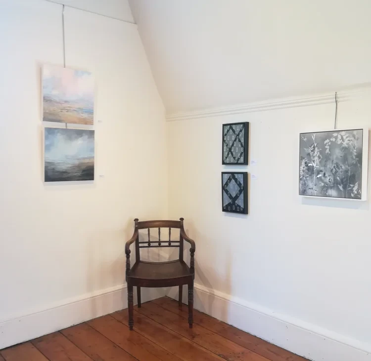 oil, acrylics, solar plate etchings and mixed media
