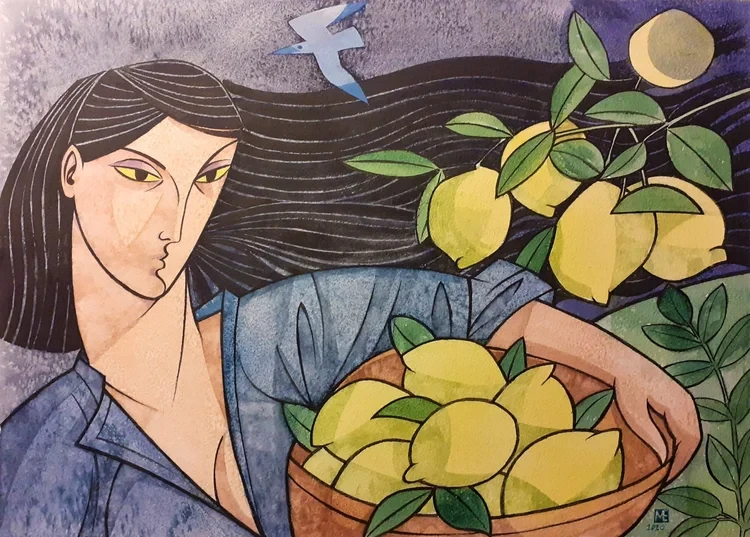 Sorrento Lemons Watercolour 44 x 32cm £235 SOLD