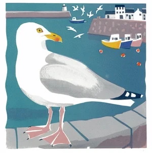 Herring Gull £295 Framed (£210) Edition of 8, Screenprint