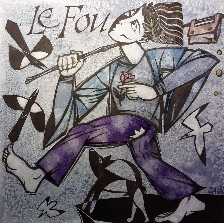 Le Fou (tarot) Watercolour/Ink 31 x 31cm £120