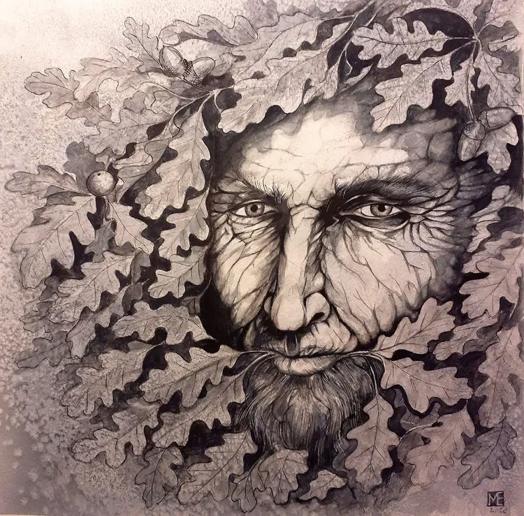 Green Man III Watercolour/Ink 32 x 32cm £155