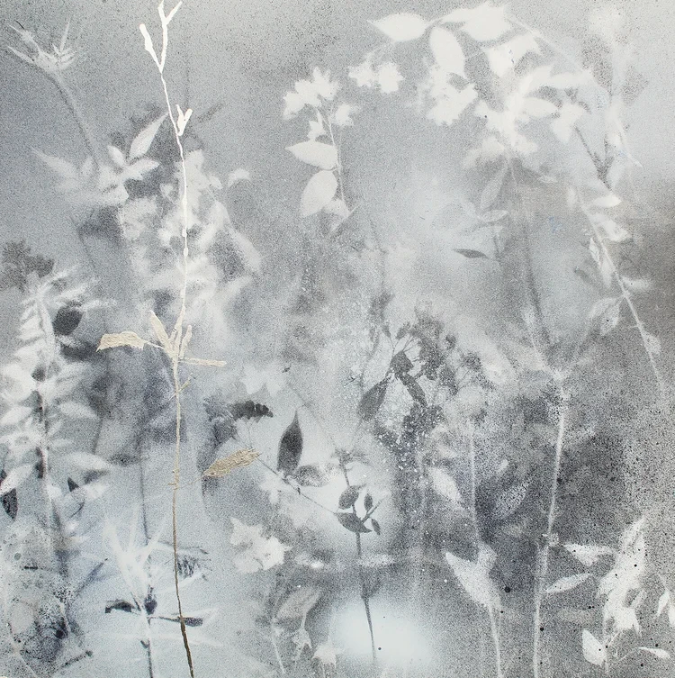 2020 Acrylic and 19ct. caplain gold leaf on panel, 43 × 43 cm Framed £785