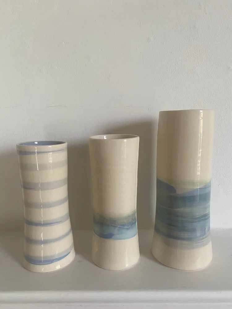 13a . & 14a. Vases H19cm £32 each, 17. Vase H23.5 cm £45