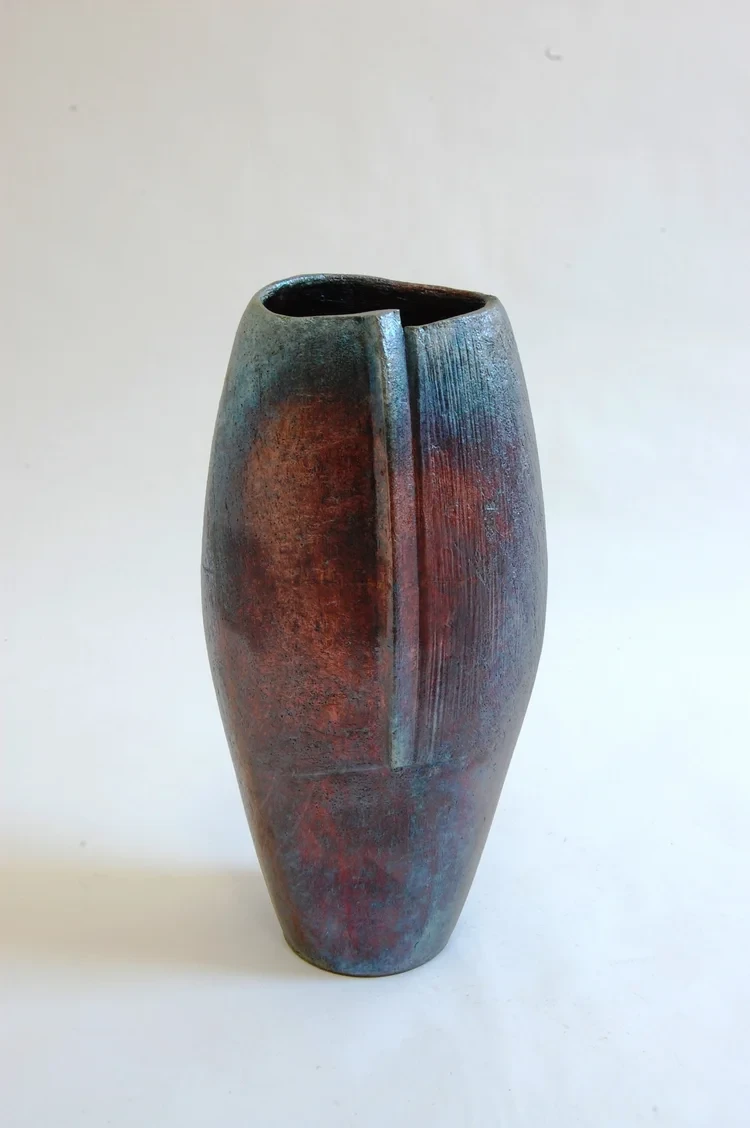 Dry Lustred Vessel with seam 28cm £230 SOLD
