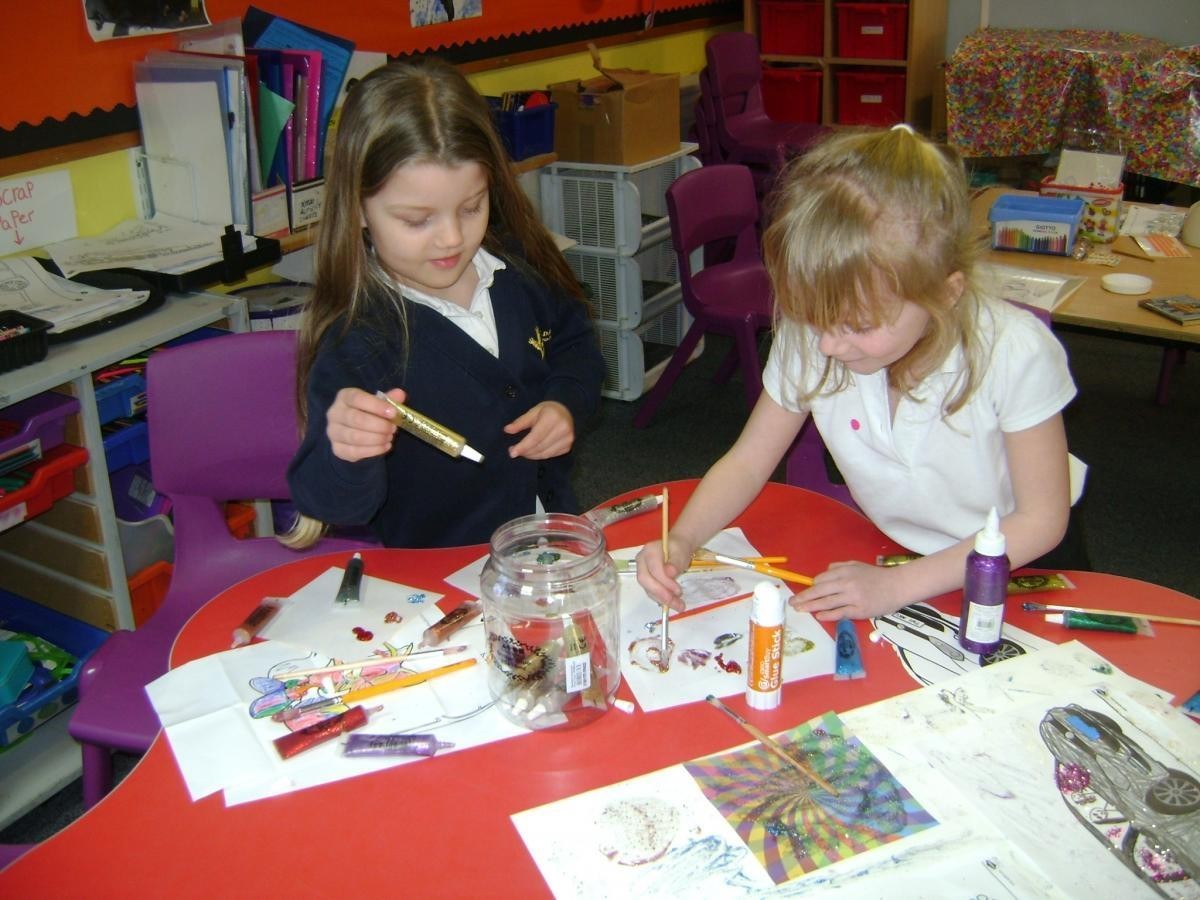 Children engaged in art activity