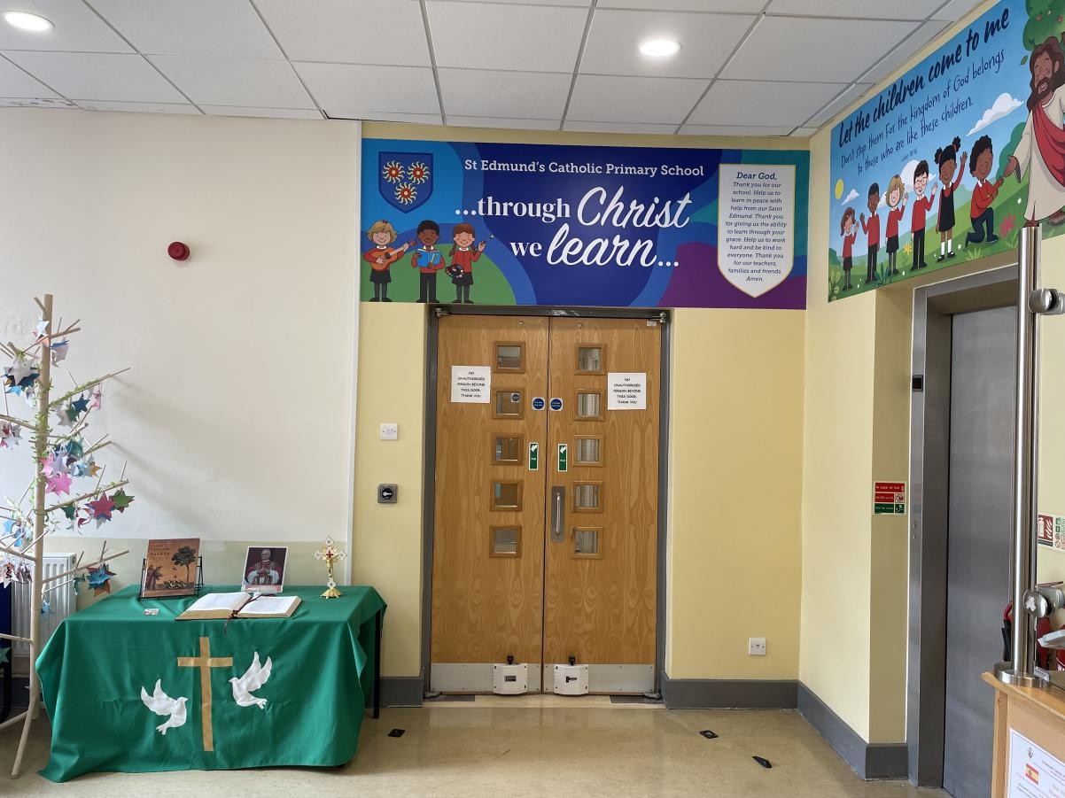 “Our mission statement ‘Through Christ we learn’ and Gospel words welcome every visitor with clear Catholic identity.”