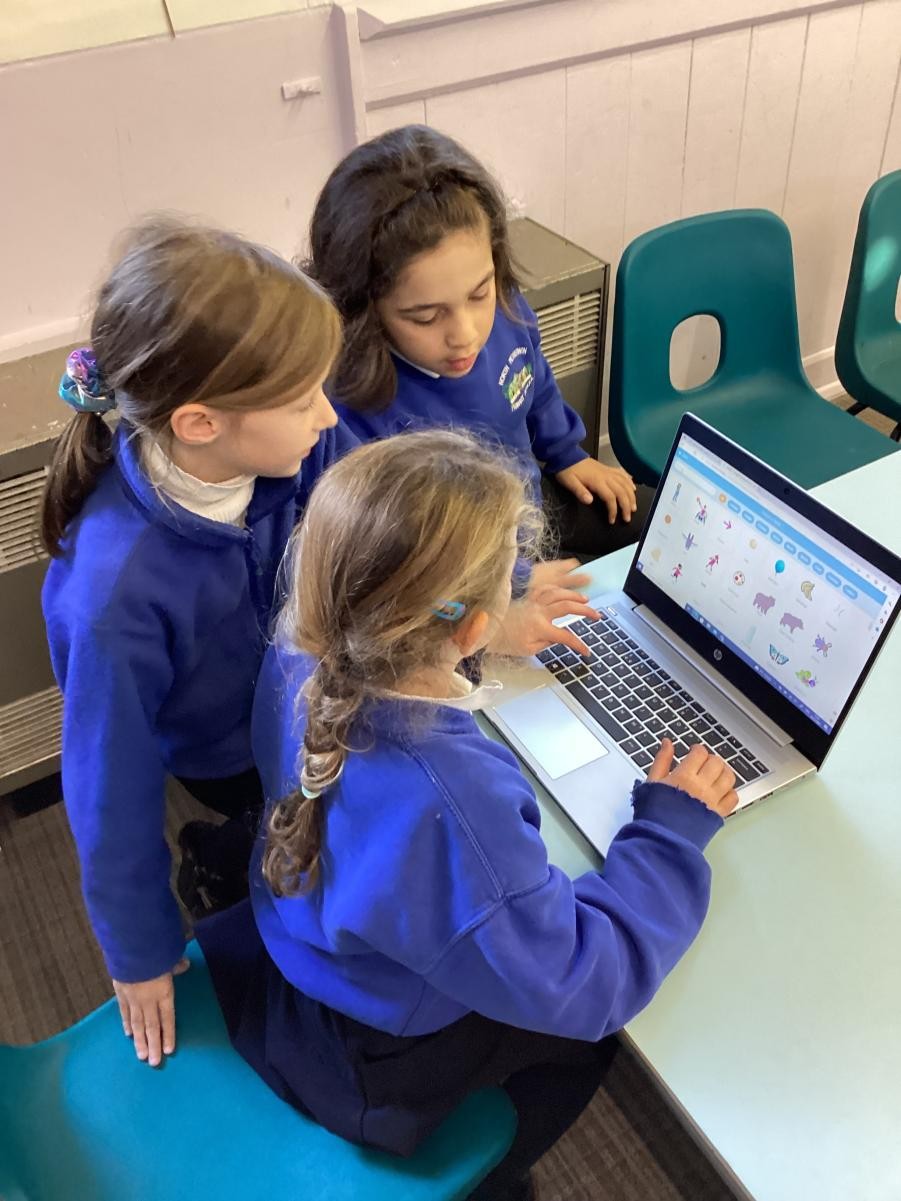 The children enjoyed programming their Scratch characters in groups.