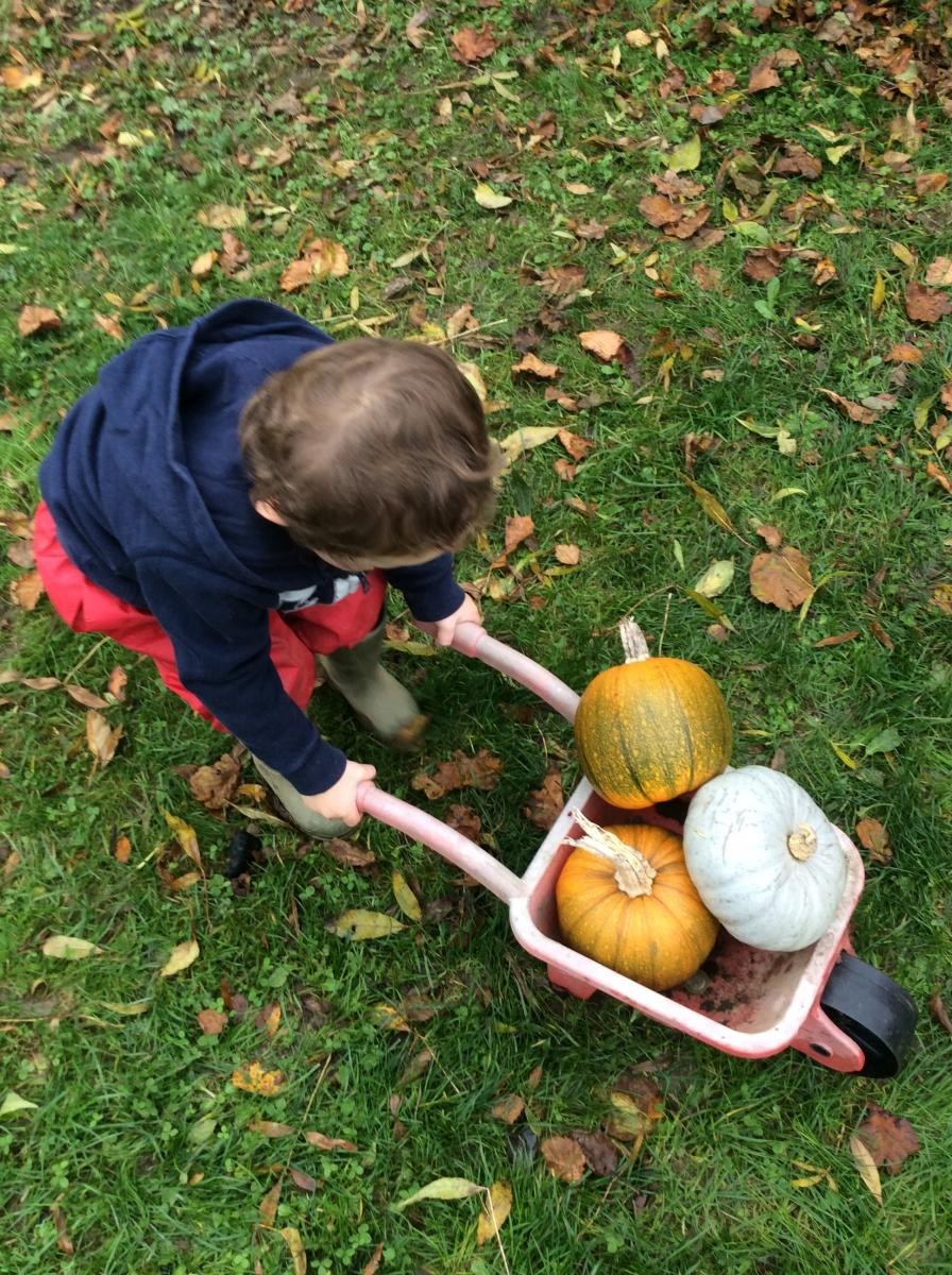 Pupil playing outdoors