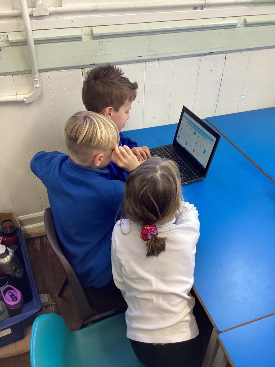 The children enjoyed programming their Scratch characters in groups.