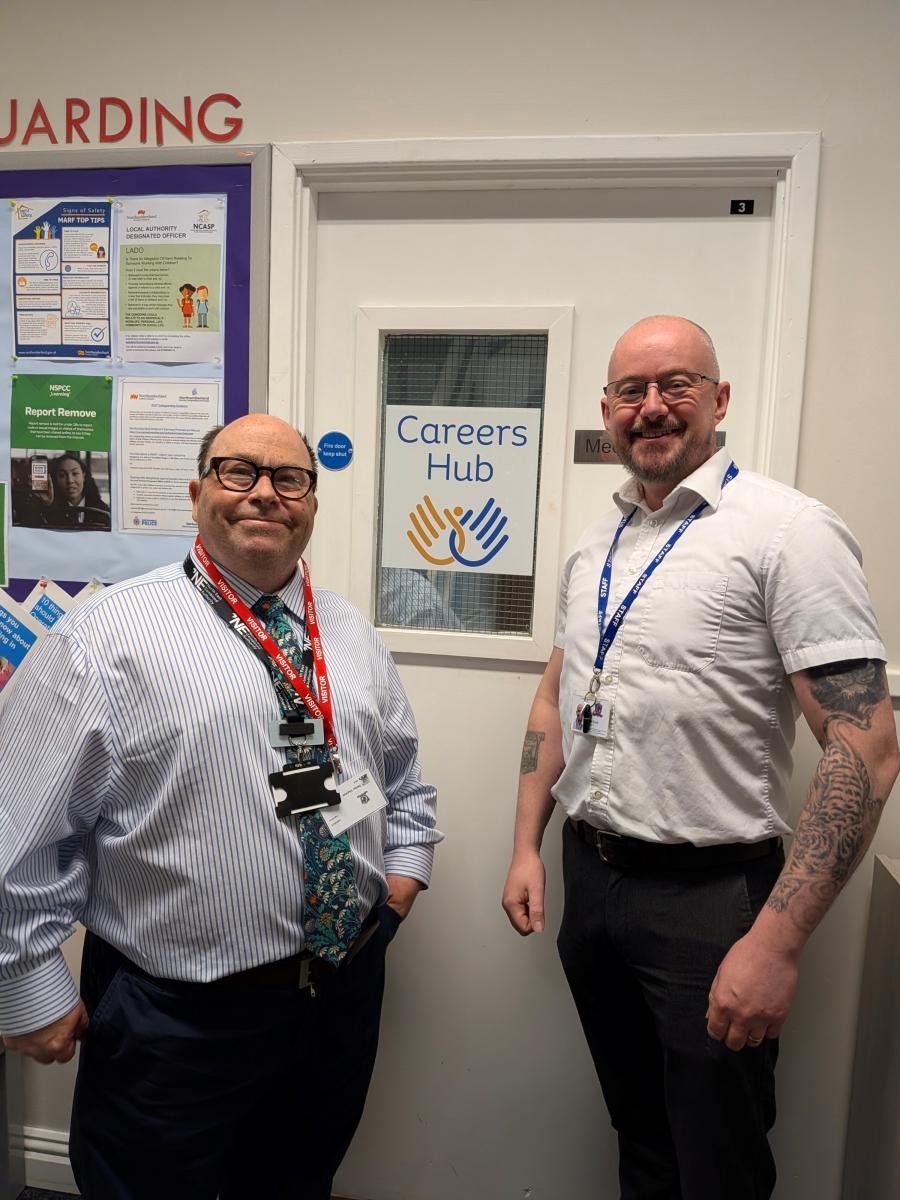 Peter Hunter (left) and Nigel Grant (right) at the official opening of the Careers Hub