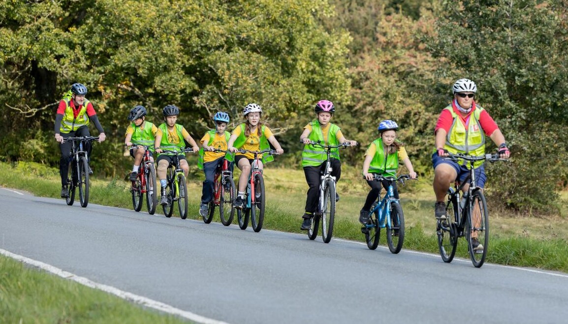 Pupils bike riding 