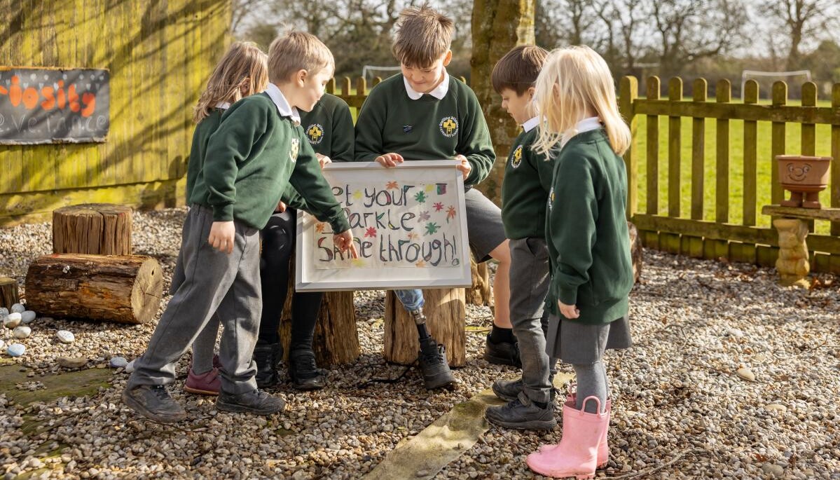 Pupils playing outside