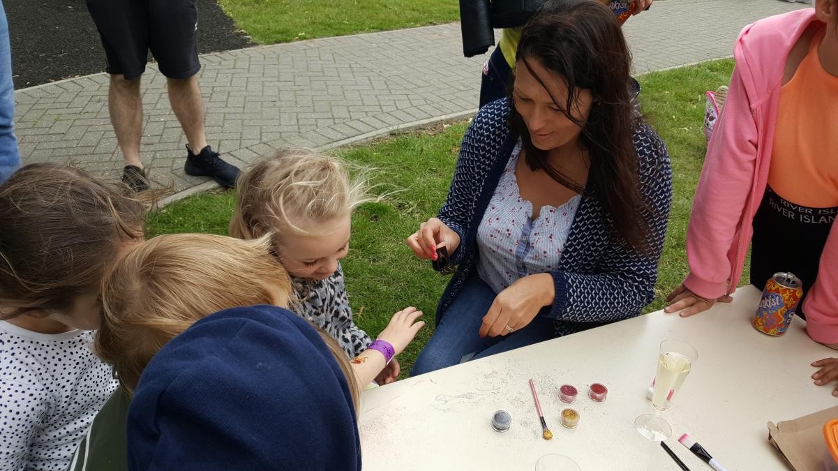 Lesson with teacher outdoors