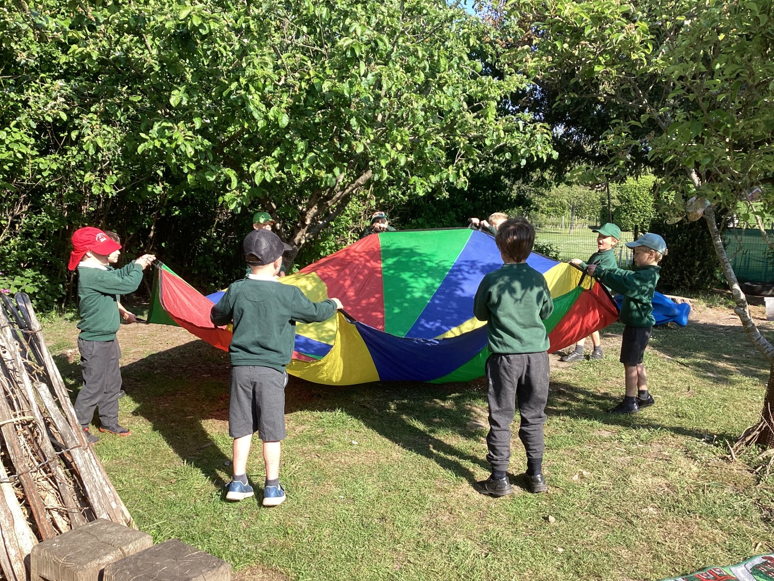 parachute in the garden