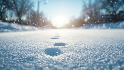 footsteps in snow