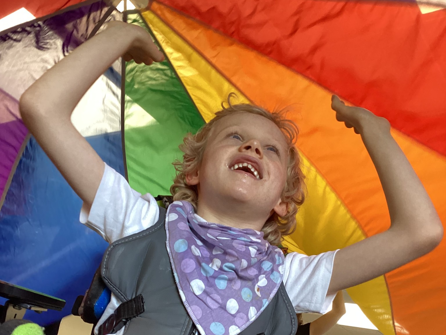 child under parachute