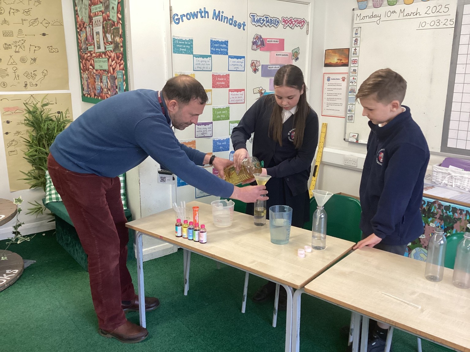 Governors helping with Science Day investigations