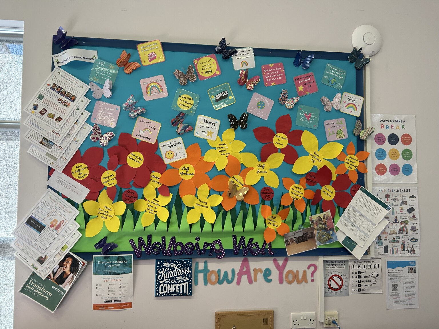 Staff wellbeing board supports mental health and wellbeing for our staff