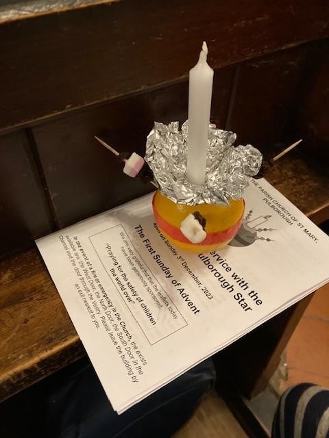 A Christingle made by the children...