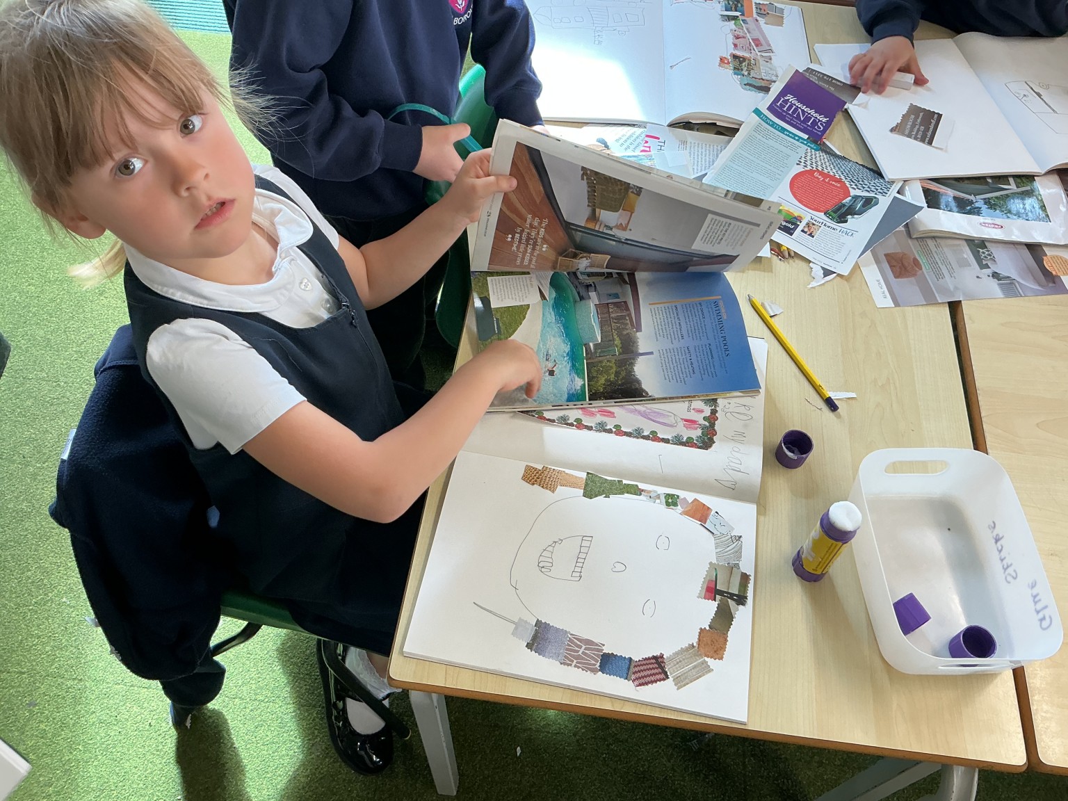 The children designed their portraits and used their artistic skills