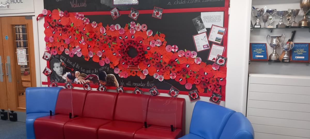 Our Remembrance display in Reception...