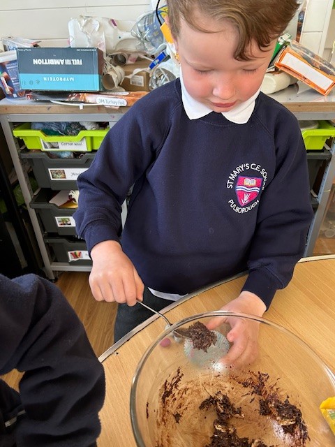 Chocolate nests - cooking