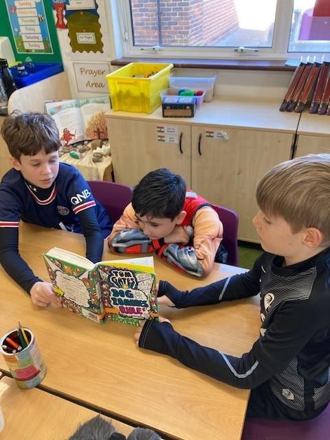 Children reading a book