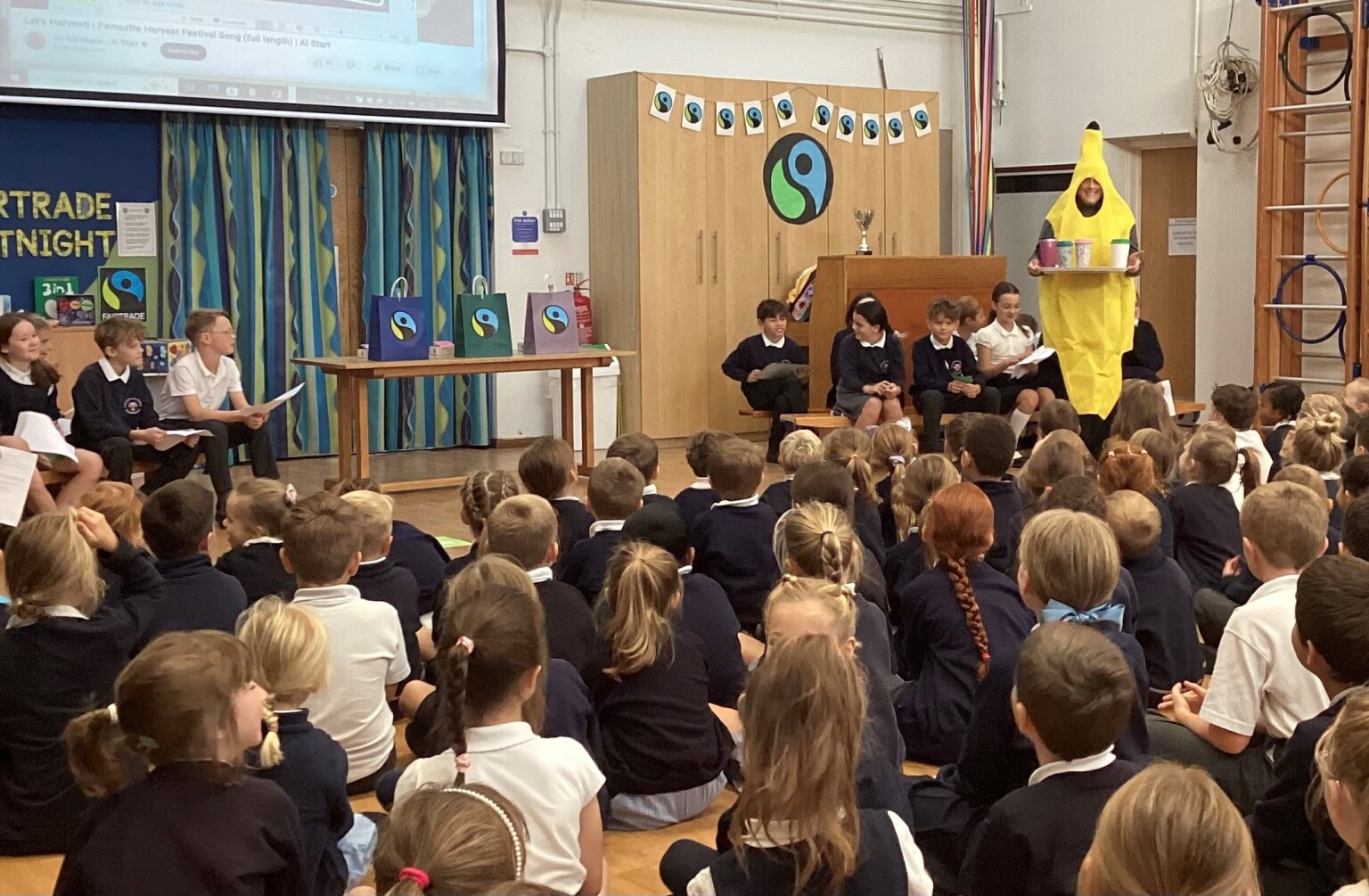 The Fairtrade prefects and school council deliver the messages!