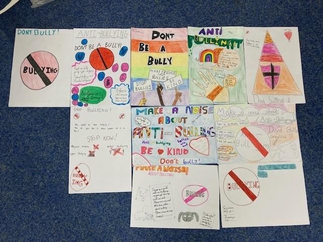 The runners up for the anti-bullying posters competition...