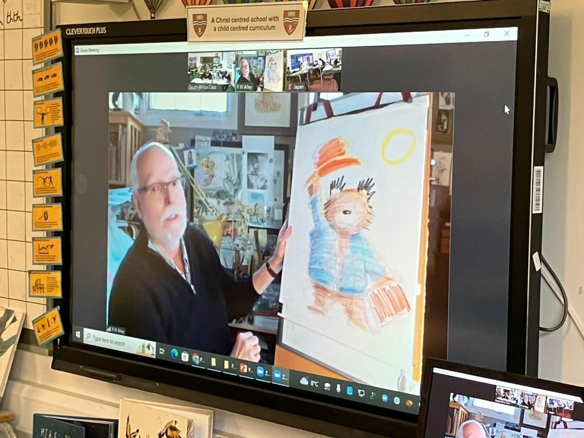 We learnt how to draw Paddington Bear with Bob Alley
