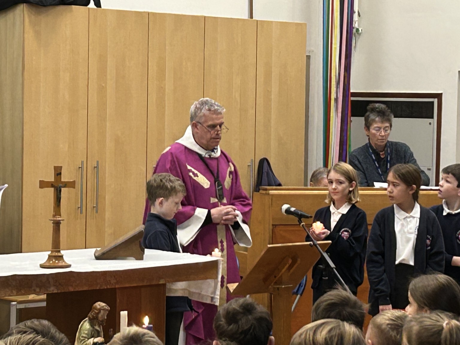 Our worship monitors lead the bible reading