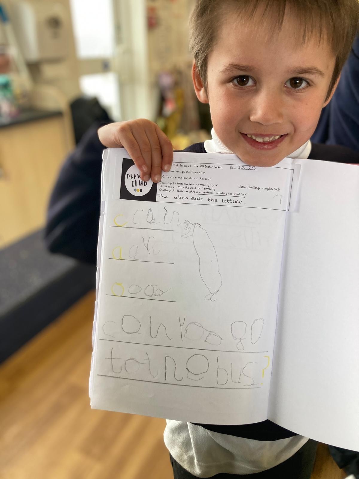 Drawing club - improvements in writing