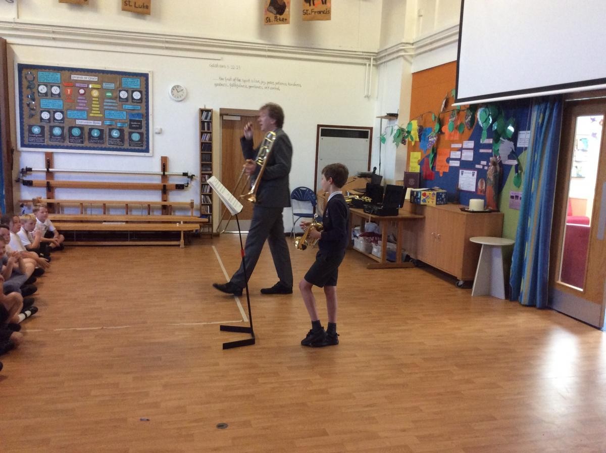 Brass - we encourage all our disadvantaged children to learn an instrument and we learn an instrument as a whole year group as well. 