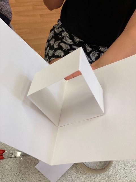 We used box folds and a 'v' fold and looked at the mechanisms.